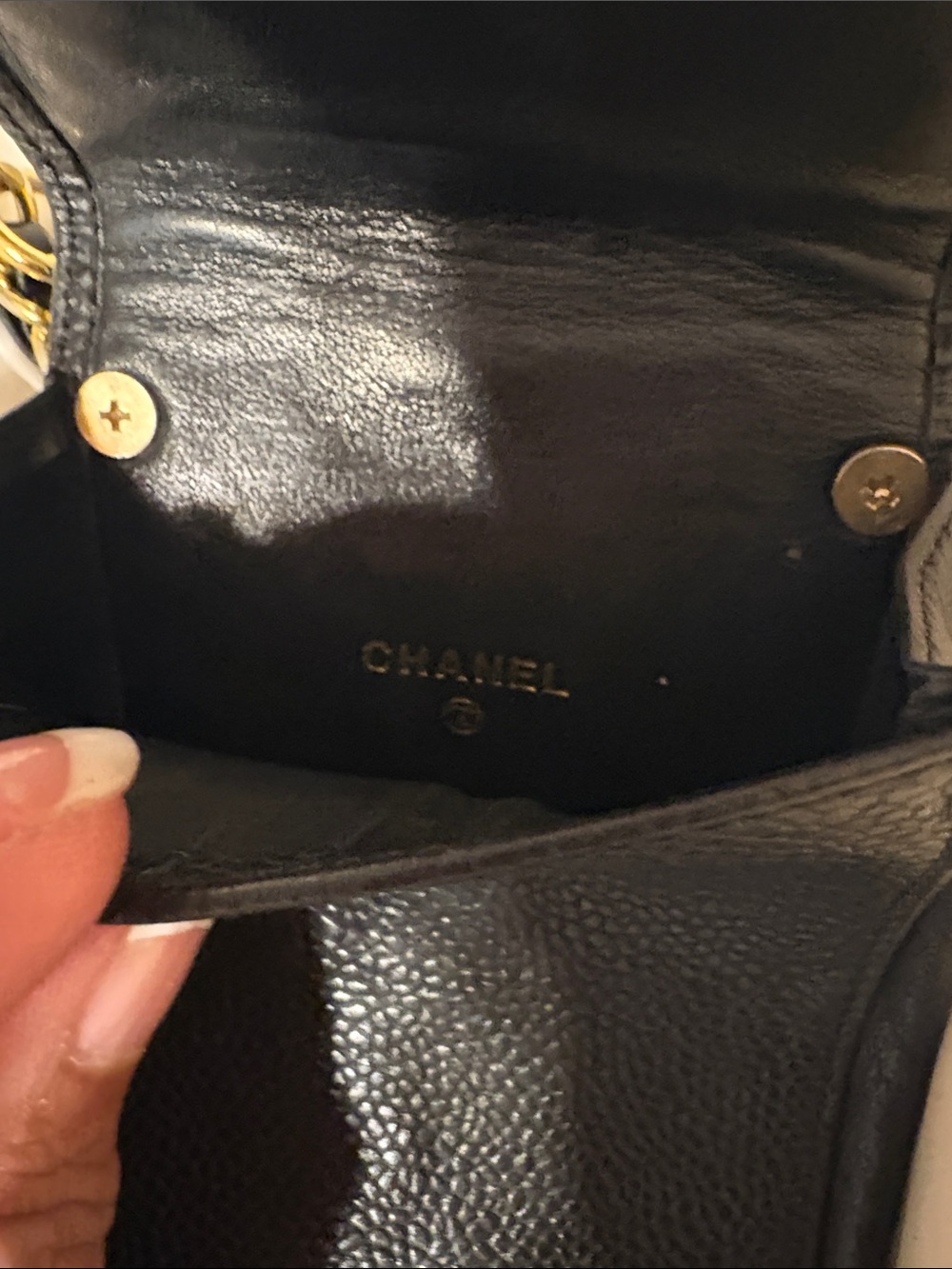 CHANEL Black Caviar Leather Phone Pouch with Embossed CC Flap - Picture 3 of 7